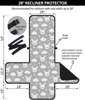 Rabbit And Cloud Pattern Print Recliner Protector