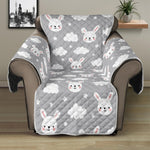 Rabbit And Cloud Pattern Print Recliner Protector