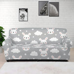 Rabbit And Cloud Pattern Print Sofa Cover