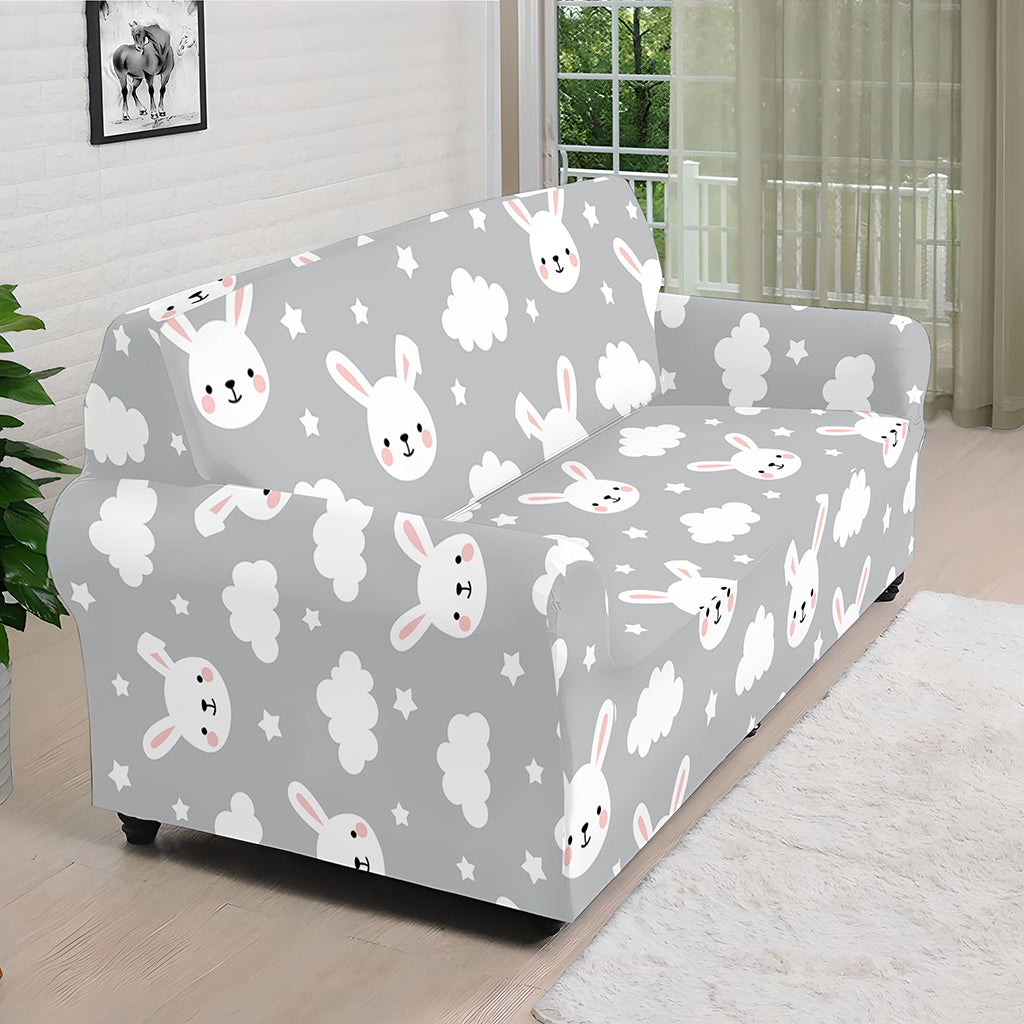 Rabbit And Cloud Pattern Print Sofa Cover