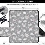 Rabbit And Cloud Pattern Print Sofa Protector