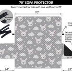 Rabbit And Cloud Pattern Print Sofa Protector