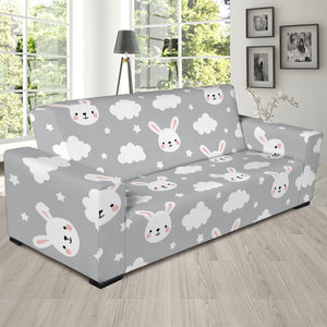 Rabbit And Cloud Pattern Print Sofa Slipcover