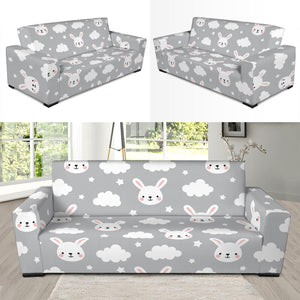 Rabbit And Cloud Pattern Print Sofa Slipcover