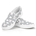 Rabbit And Cloud Pattern Print White Slip On Sneakers