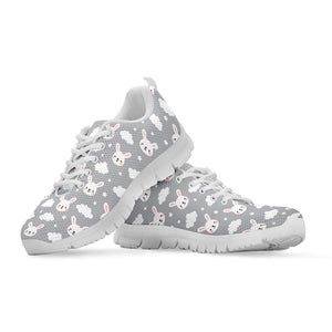 Rabbit And Cloud Pattern Print White Sneakers