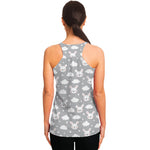 Rabbit And Cloud Pattern Print Women's Racerback Tank Top