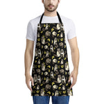 Raccoon And Banana Pattern Print Apron
