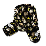 Raccoon And Banana Pattern Print Boxing Gloves