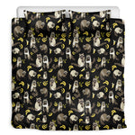 Raccoon And Banana Pattern Print Duvet Cover Bedding Set