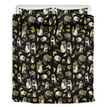 Raccoon And Banana Pattern Print Duvet Cover Bedding Set