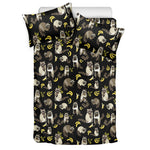 Raccoon And Banana Pattern Print Duvet Cover Bedding Set