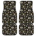 Raccoon And Banana Pattern Print Front and Back Car Floor Mats