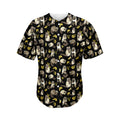 Raccoon And Banana Pattern Print Men's Baseball Jersey
