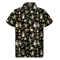 Raccoon And Banana Pattern Print Men's Short Sleeve Shirt