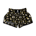 Raccoon And Banana Pattern Print Muay Thai Boxing Shorts