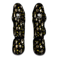 Raccoon And Banana Pattern Print Muay Thai Shin Guards