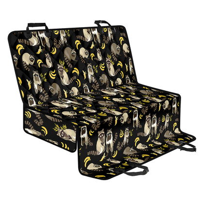 Raccoon And Banana Pattern Print Pet Car Back Seat Cover