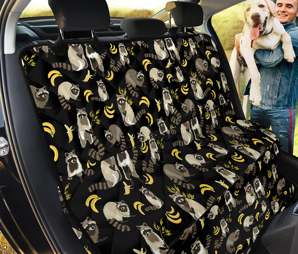 Raccoon And Banana Pattern Print Pet Car Back Seat Cover