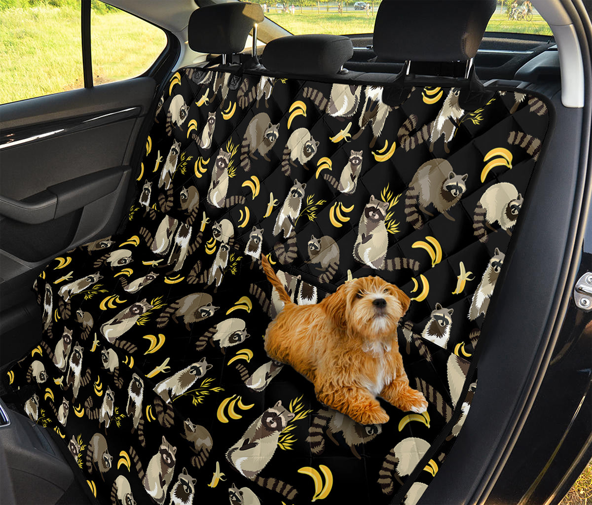 Raccoon And Banana Pattern Print Pet Car Back Seat Cover