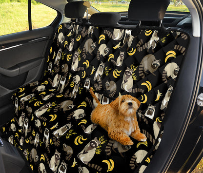 Raccoon And Banana Pattern Print Pet Car Back Seat Cover