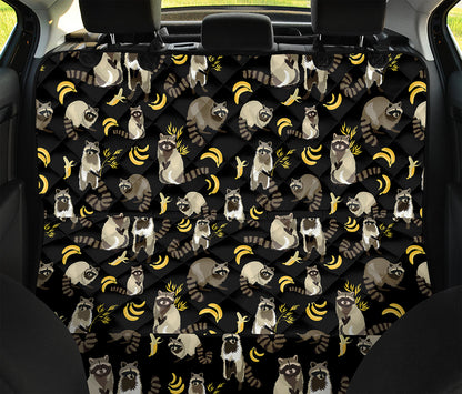 Raccoon And Banana Pattern Print Pet Car Back Seat Cover