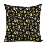 Raccoon And Banana Pattern Print Pillow Cover