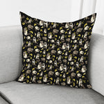 Raccoon And Banana Pattern Print Pillow Cover