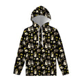 Raccoon And Banana Pattern Print Pullover Hoodie