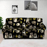 Raccoon And Banana Pattern Print Sofa Cover