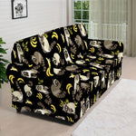 Raccoon And Banana Pattern Print Sofa Cover
