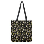 Raccoon And Banana Pattern Print Tote Bag