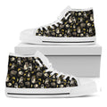 Raccoon And Banana Pattern Print White High Top Sneakers