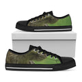 Raccoon And Flower Print Black Low Top Sneakers