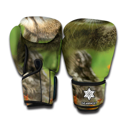 Raccoon And Flower Print Boxing Gloves