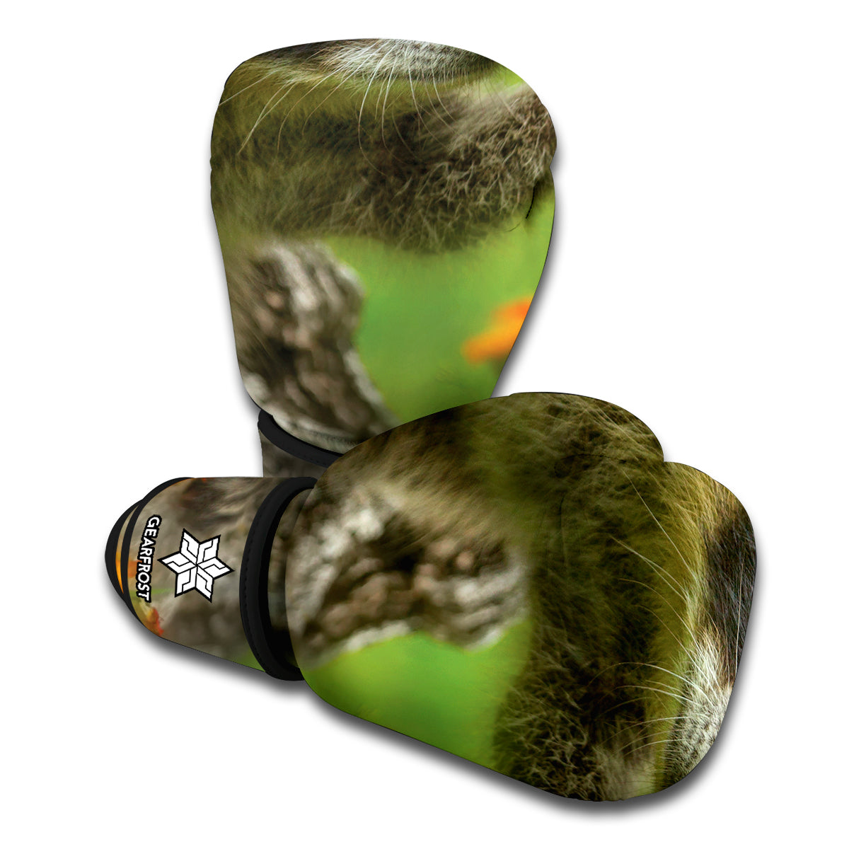 Raccoon And Flower Print Boxing Gloves