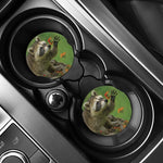 Raccoon And Flower Print Car Coasters