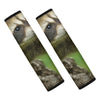 Raccoon And Flower Print Car Seat Belt Covers