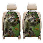 Raccoon And Flower Print Car Seat Organizers