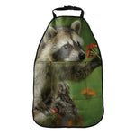 Raccoon And Flower Print Car Seat Organizers
