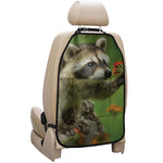 Raccoon And Flower Print Car Seat Organizers