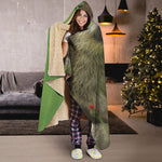 Raccoon And Flower Print Hooded Blanket