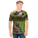 Raccoon And Flower Print Men's T-Shirt