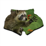Raccoon And Flower Print Muay Thai Boxing Shorts
