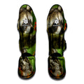Raccoon And Flower Print Muay Thai Shin Guards