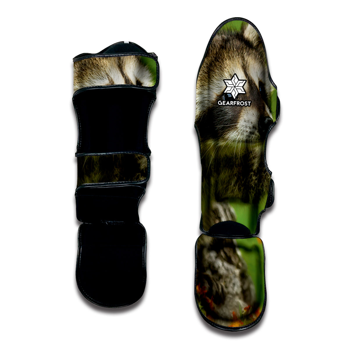 Raccoon And Flower Print Muay Thai Shin Guard