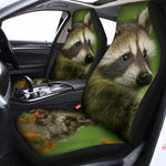 Raccoon And Flower Print Universal Fit Car Seat Covers