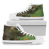 Raccoon And Flower Print White High Top Shoes