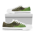 Raccoon And Flower Print White Low Top Sneakers