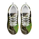 Raccoon And Flower Print White Sneakers